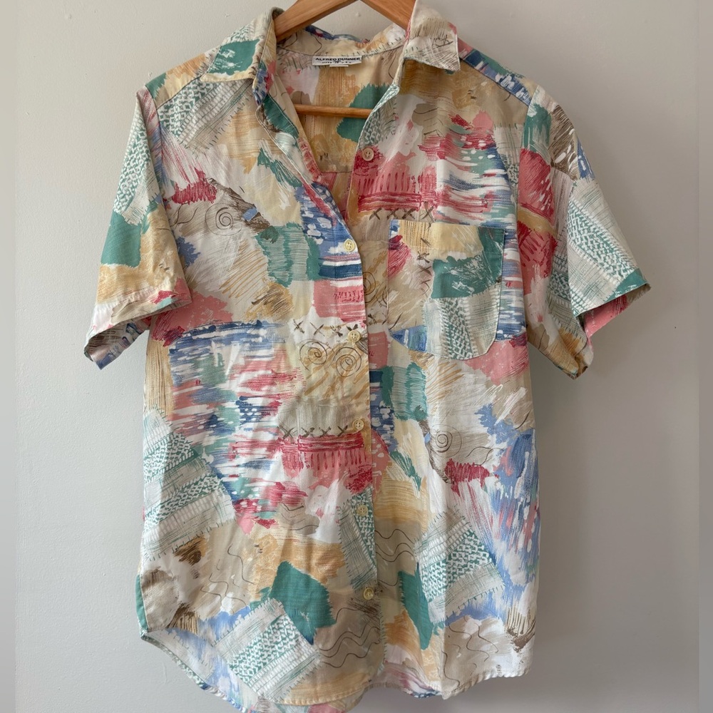 Alfred Dunner Jazzy Abstract Print Button Up